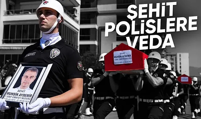 İzmir'de silahlı saldırıda şehit olan polisler son yolculuğuna uğurlandı