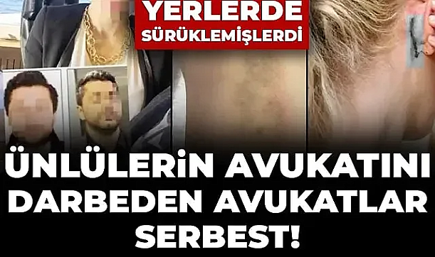 Ünlülerin avukatını darbeden avukatlar serbest! Tekme tokat dövüp yerlerde sürüklemişlerdi
